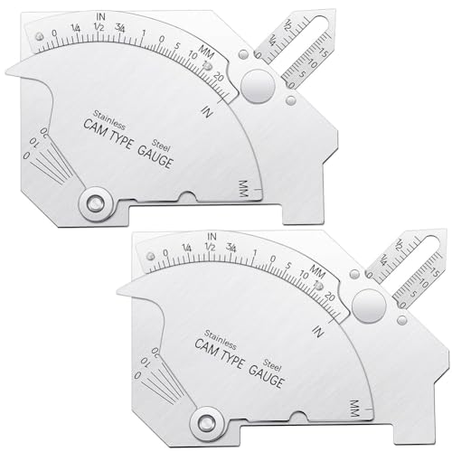 Kiudduy 2 Stück Brückennocken-Schweißlehre Zur Inspektion Von Geschweißten Oberflächenverbindungen, Edelstahl-Dickenmessgerät