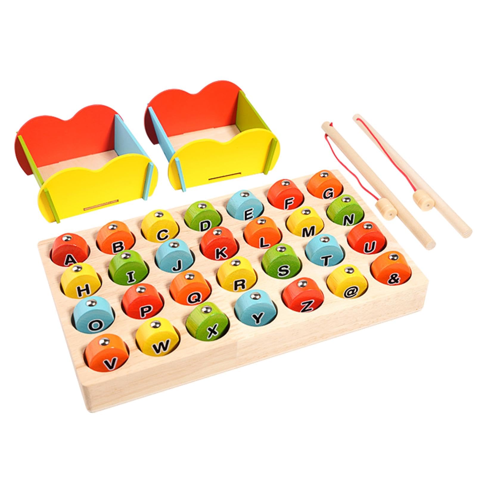 Magnetisches Angelspiel für Kinder, Magnetisches Angelspiel aus Holz - Magnetisches Angelspielzeug-Spiel | Zählspiele, Puzzle, Hand-Auge-Erkennung, magnetisches Lernspiel aus Holz für und Mädchen im A