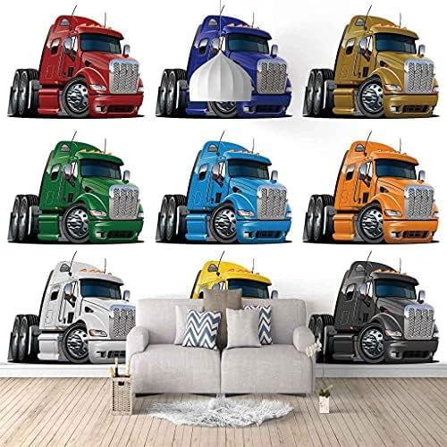 Cartoon Schwerlastwagen 3D Tapeten Wanddekoration Fototapete Sofas Wohnzimmer Wandbild Schlafzimmer-150cm×105cm