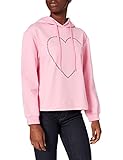 Love Moschino Damen Long Sleeved with Adjustable Drawstring Hood,Ribbed Cuffs and Stitching Along The Bottom Sweatshirt, PINK, 48