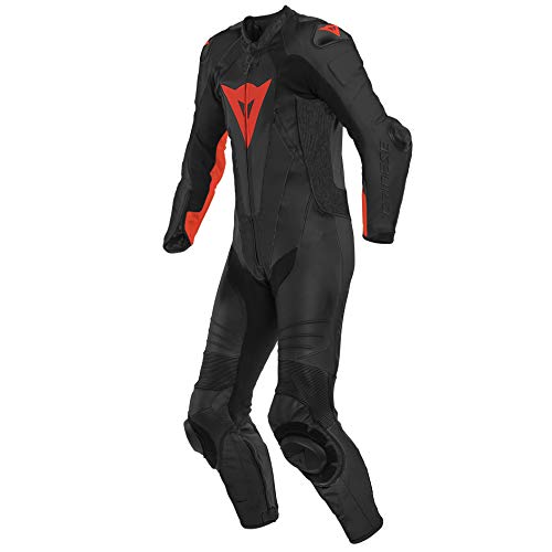 Dainese Laguna Seca 5 1-Teiler Perforierte Motorrad Lederkombi Schwarz/Rot 52