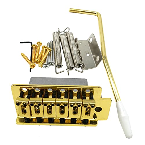 E-Gitarren-Bridge-Tremolo- System Mit Schrauben Für 6 Saitengitarre-Saiten-Ersatz Tune-o-matic Steg (Color : Gold)