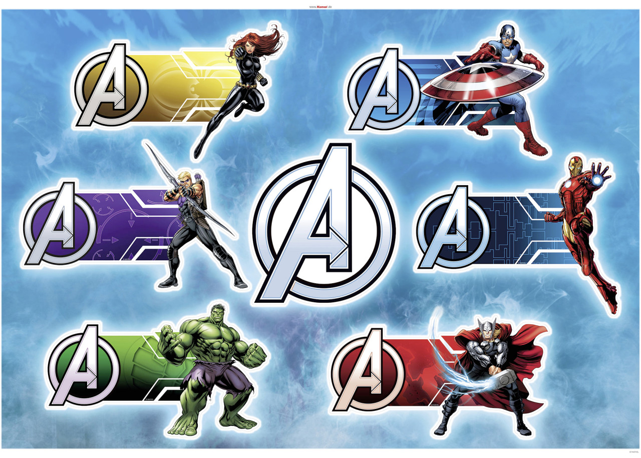 Komar Dekosticker Avengers Plates 100 x 70 cm