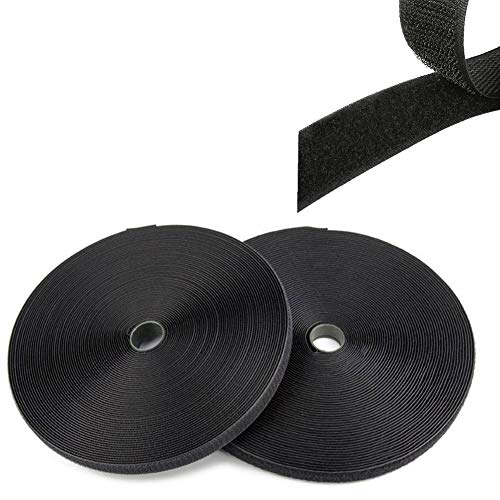 Klettband Selbstklebend Für Fliegengitter Tape Selbst Klebe Haken und Schleife Band Self Adhesive Mit Super Klebrigen Leim Doppelseitiges Klebeband black,38mm