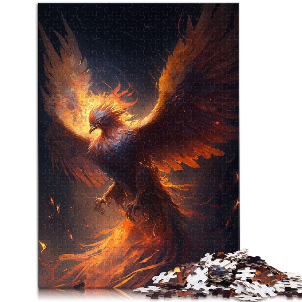 Puzzle für Vogel Phönix, Puzzle für Erwachsene, 1000 Teile, Holzpuzzle, jedes Teil ist einzigartig – anspruchsvolles, unterhaltsames Familienspiel, 1000 Teile (50 x 75 cm)