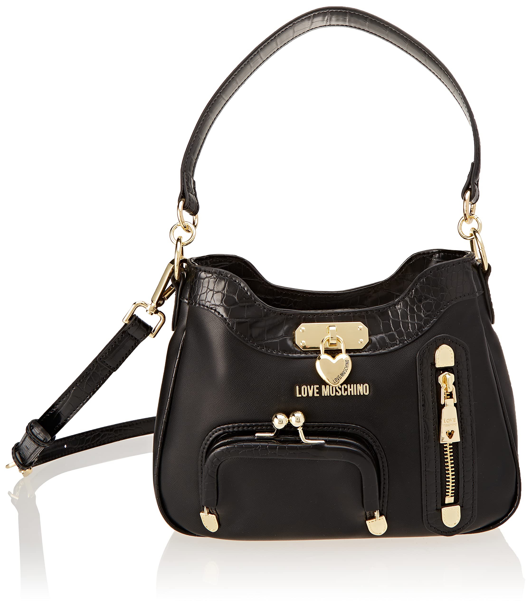 Love Moschino Damen Jc4277pp0gkd100a Schultertasche, Schwarz