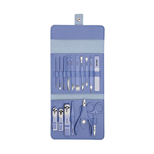 BONAD Zehennagelknipser 16-teilig-Set Nagel-Clippers Set Maniküre Set Personal Care Set Professionelle Pediküre Set Schönheitsset for Freunde und Familie Nagelknipser-Set (Color : Blue-16-piece Set)