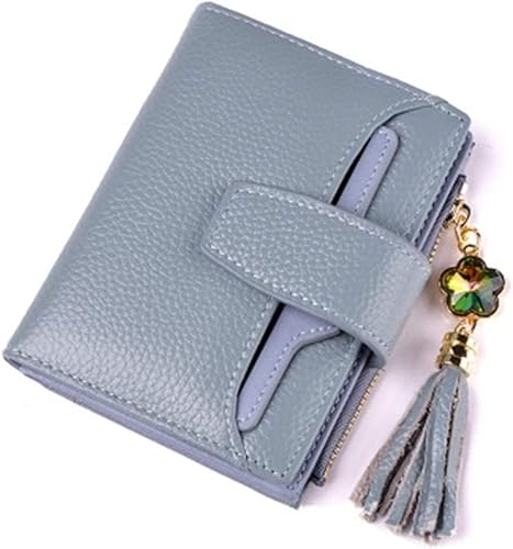 Brieftasche, Kartentasche, Damen-Geldbörse, Damen-Handy-Geldbörse, langes Münzfach, Kartenhalter, Clutch mit Schlüsselanhänger, Ring, Quaste, Reißverschluss-Armbänder (Farbe: D, Größe: 10 x 12,5 x 2 c