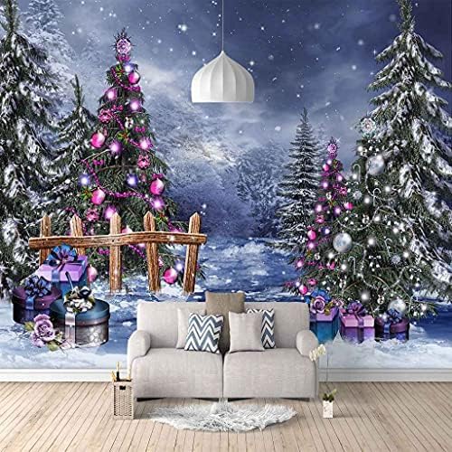 Weihnachtszedernlandschaft 3D Tapeten Wanddekoration Fototapete Sofas Wohnzimmer Wandbild Schlafzimmer-200cm×140cm