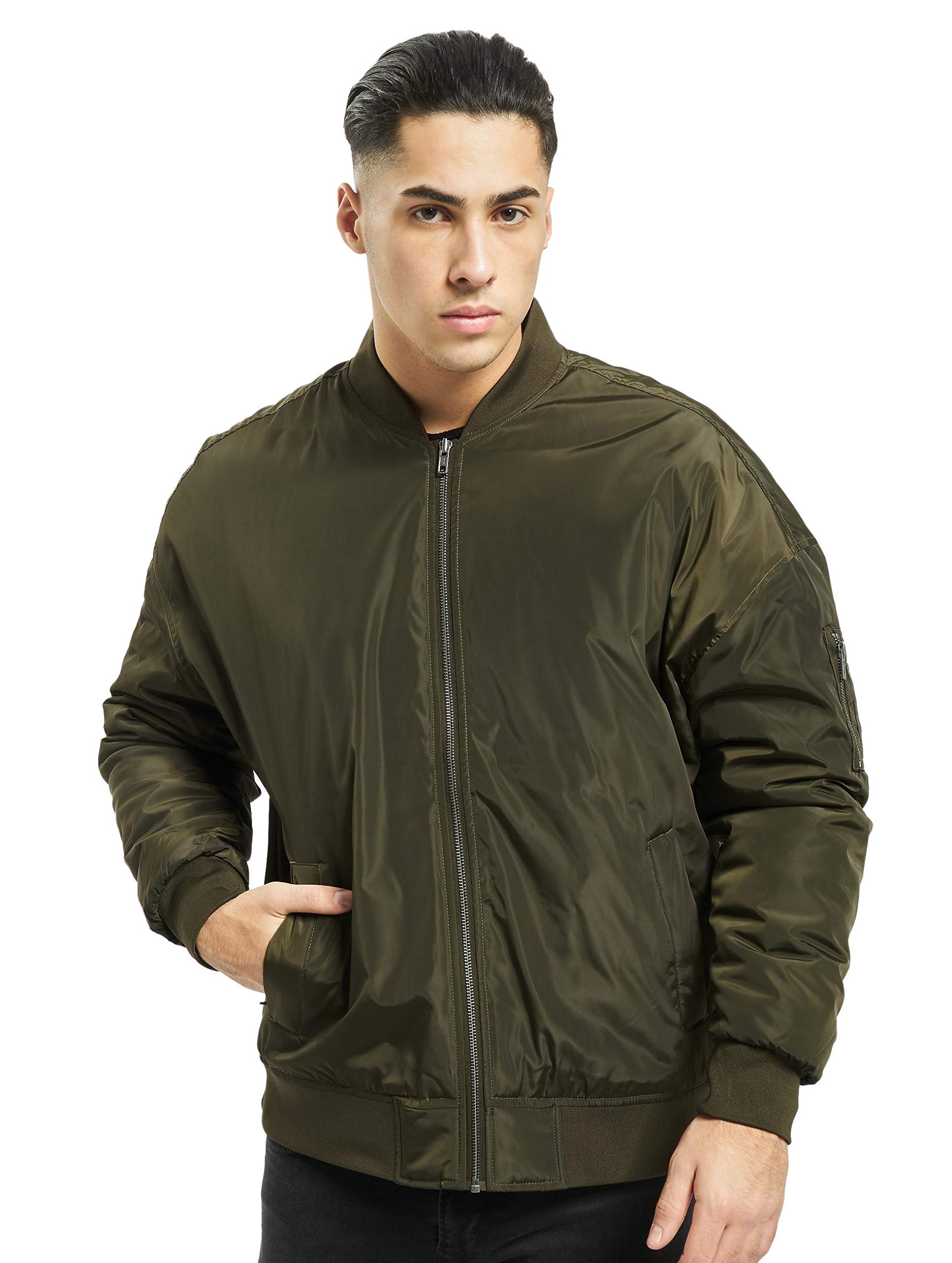 Urban Classics Herren Oversized Jacket Bomber Jacke, Grün (Darkolive 551), XL EU