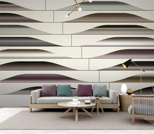 Geometrischer Linienverlauf 3D Tapete Poster Restaurant Schlafzimmer Wohnzimmer Sofa TV Dekorative Wand-430cm×300cm