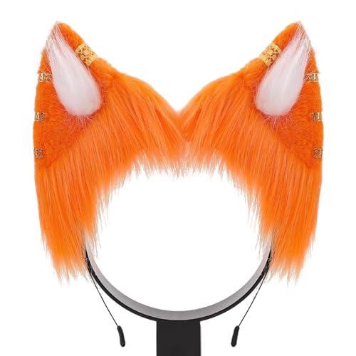 Neujahrsaufführungen Füchse Ohr Haarband mit Legierung Ohrring Dekor Füchse Ohr Stirnbänder Gothic Cartoon Haar Hoop Ohr Stirnband Erwachsene Größe Ohr Stirnband Make-up Ohr Stirnband zum Waschen