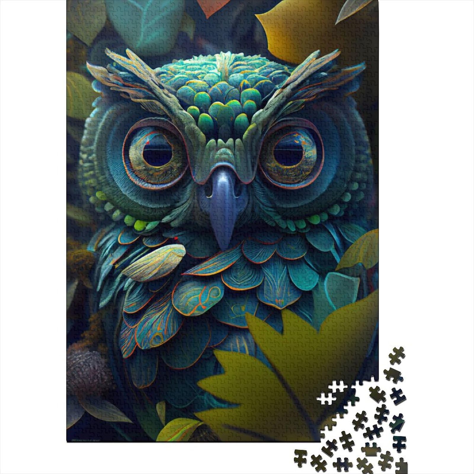 500 große Teile Puzzle für Erwachsene. Intensive Owl Staredown Puzzles für Erwachsene und Teenager ganze Familie und die 52x38cm