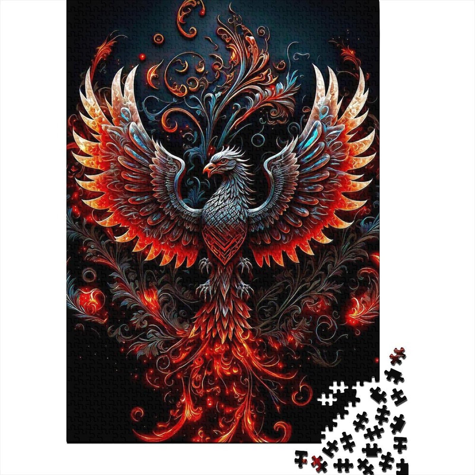 Schwierige, anspruchsvolle Puzzles mit 1000 Teilen, Phoenix-Puzzles aus Holz, Puzzles für Erwachsene, Teenager, Puzzles für Erwachsene, Geschenke 29,53x19,69 Zoll