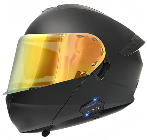 Modularer Integrierter Bluetooth-Motorradhelm, ECE-Zugelassener Herren-Rollerhelm, Integrierter Motorradhelm Mit Doppelvisier, Für Erwachsene Männer Und Frauen B,L59-60CM