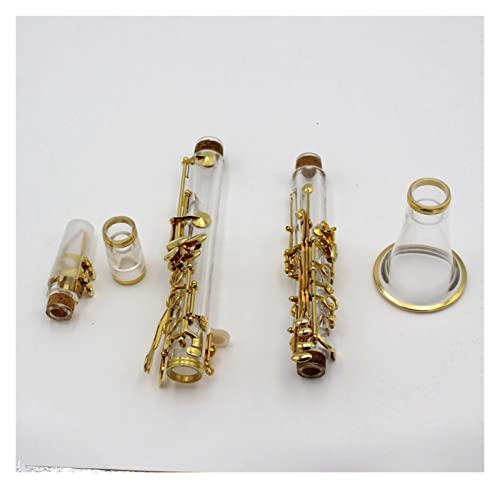 Klarinetten Acryl Transparente BB 17 Key Clarinet Silber Überzogene Schlüssel Standard Klarinette (Color : Gold-plated keys)