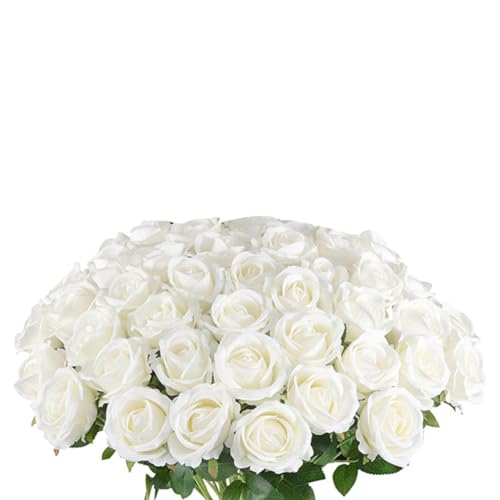 Qbkohphifm Samtrose Hochzeit Wohnzimmer Ornamente Kunstblumen Heimdekoration Simulation Blumenstrauß Weiß