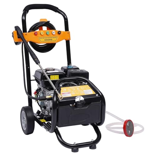 7.5HP Profi Benzin Hochdruckreiniger 3600RPM Benzin Hochdruckreiniger 2200PSI Benzin Motorreiniger Geeignet für die Reinigung von Böden Pflanzen Fahrzeugen usw