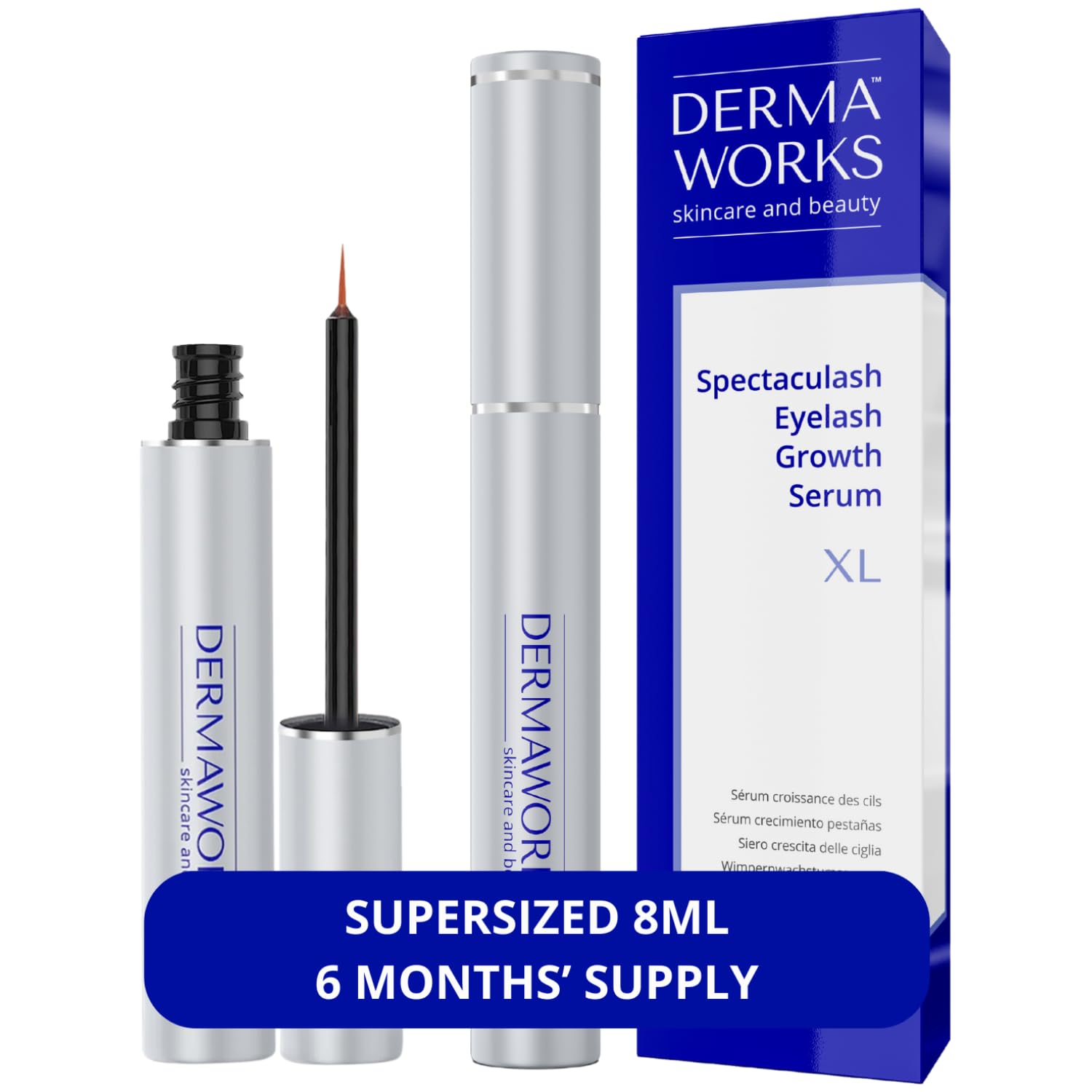 WIE IN VOGUE UK GESEHEN: Spectaculash Lash Serum XL 8ml – Wimpernserum für Wachstum und Dicke – Peptidserum – Wimpernverstärkendes Serum – Rapid Eyelash Growth Serum von DERMAWORKS