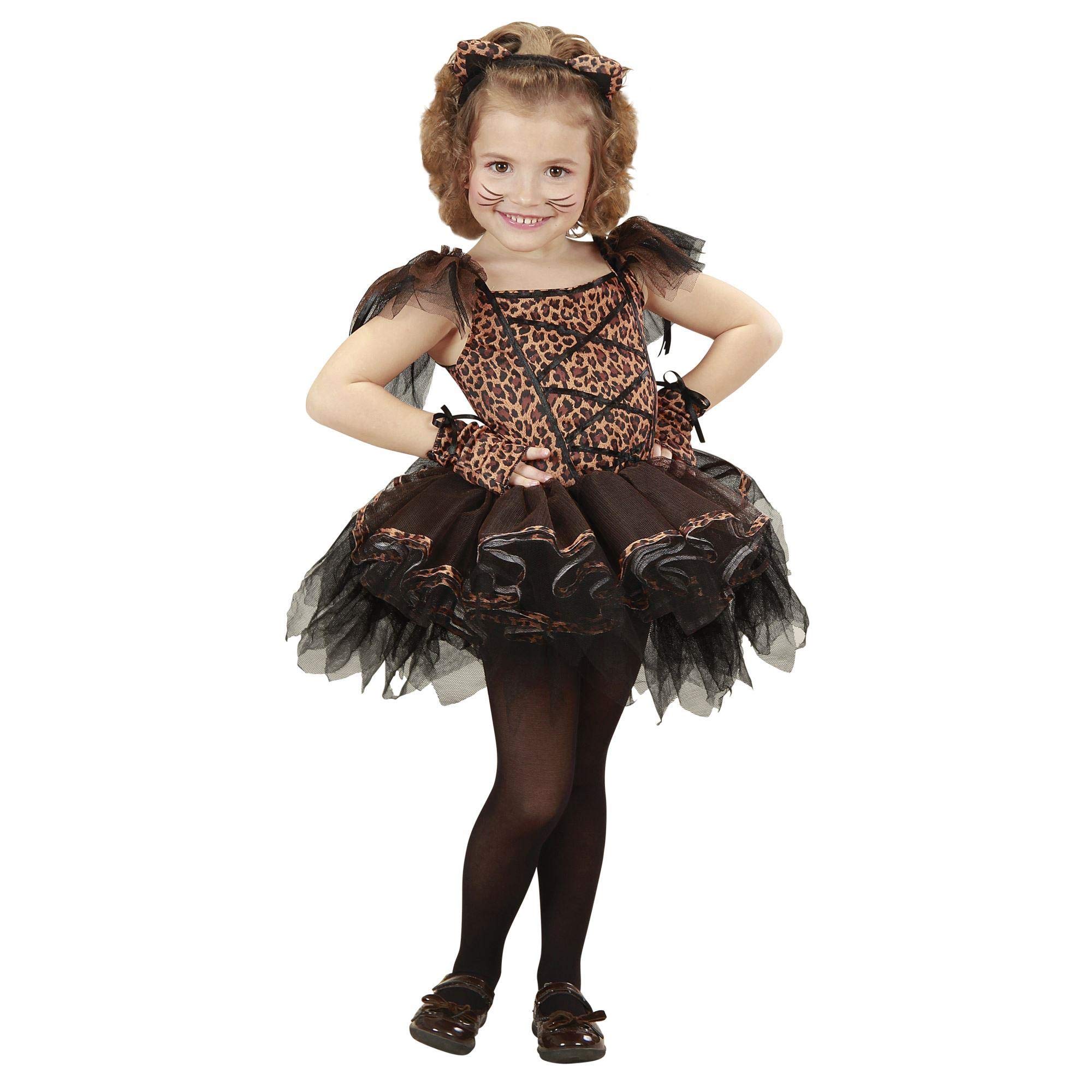 Widmann - Kinderkostüm Leopard, Kleid mit Tutu, Ohren, Handschuhe, Wildkatze, Tierkostüm, Karneval, Fasching, Mottoparty