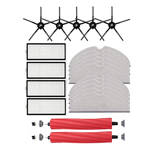 Ghulumn Für Max+ T8 Hauptbürste Seitenbürste Hepa Filter Wischtuch Roboter Vakuum Ersatzteile Schwarz