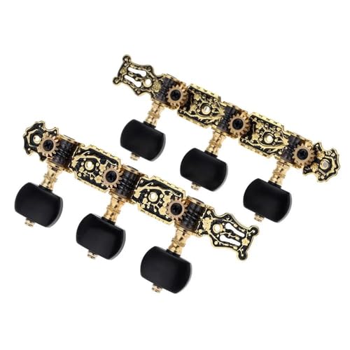 Strings Tuning Pegs Mechaniken Für Gitarre Klassische Gitarre, langlebiger Stimmschlüssel, Pin-Schaft-Tuner, Maschinenkopf, Saiten-Tuner (Color : Gold and Black)