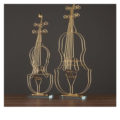 Literarische Geigenornamente, Wohnzimmer, nordische, einfache, kreative Musikinstrumenten-Notendekorationen Musikinstrumente Miniatur (Size : Large violin with crystal base)