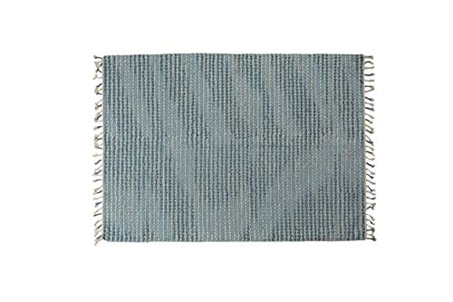 Dmora Atlanta moderner Teppich, Kelim-Stil, 100% Baumwolle, hellblau, 230x160cm