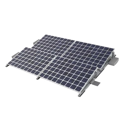 SOLAR ALLin Flachdach Montagesystem Für Solaranlagen Mit 4 Modulen, Süd & Ost/West Ausrichtung (10°)