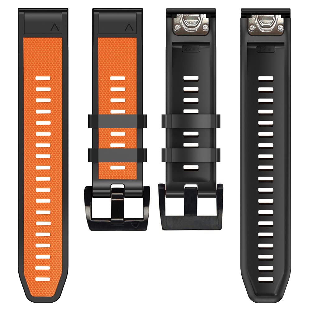 NEYENS 26 22 mm Silikon-Schnellverschluss-Uhrenarmband für Garmin Fenix 7X 7 6 6X Pro 5 5X Plus 3 HR Mk1 Easyfit Armband, For D2 Bravo, Achat