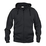 CliQue Herren Basic Full Zip Hoody Kapuzenpullover, Blickdicht, Schwarz, 3XL