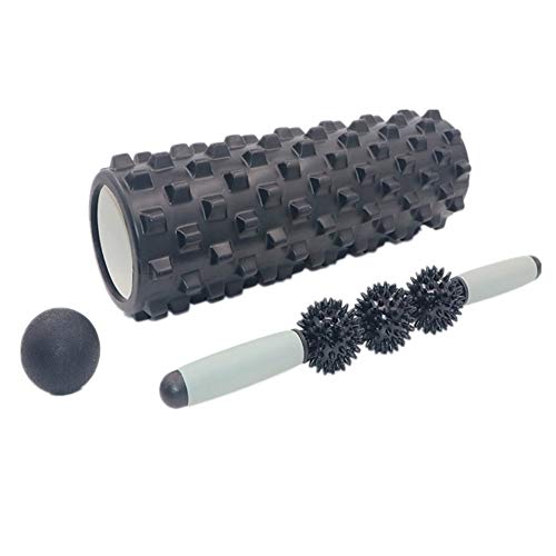 Faszienrolle Wirbelsäule Rolle Für Rücken Lange Schaumstoffrolle Beinrolle Rückenmassagerolle Trigger Point Foam Roller Massage Roller Stick black,set1