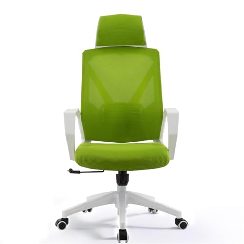 Bürostuhl Ergonomischer Bürostuhl, bequemer Heimdrehstuhl, Konferenzstuhl aus Netzgewebe mit hoher Rückenlehne, mit Kissen, Armlehnen und Rollen, ergonomischer Stuhl Schreibtischstuhl(Green)