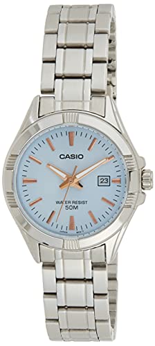 Casio #LTP1308D-2AV Women's Stainless Steel Analog Date Blue Dial Watch