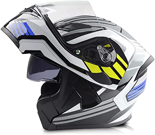 Motorradhelm Klapphelme Damen Und Herren,DOT/ECE-Zertifizierter Helme Erwachsene Motorrad Modularer Integralhelm Mit Doppelvisier Roller-Helm Mofa-Helm Scooter-Helm Sturzhelm