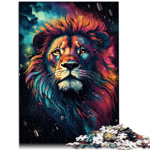 Puzzles Geschenke Spielzeug Löwen buntes Puzzle für Erwachsene 1000 Teile Holzpuzzle Familienspiel Stressabbau Schwieriges Herausforderungspuzzle 1000 Teile (50x75cm)