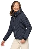 MARIKOO Damen Stepp Jacke gesteppte warme Übergangsjacke Kapuze B957 [B957-Kagom-Rouge-Gr.XS]