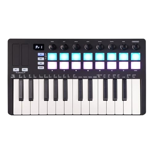 Tastatur Controller Kleine 25-Tasten USB Tastatur Mit 16 Drum Pads Touch Rod 25-Tasten USB Tastatur Controller