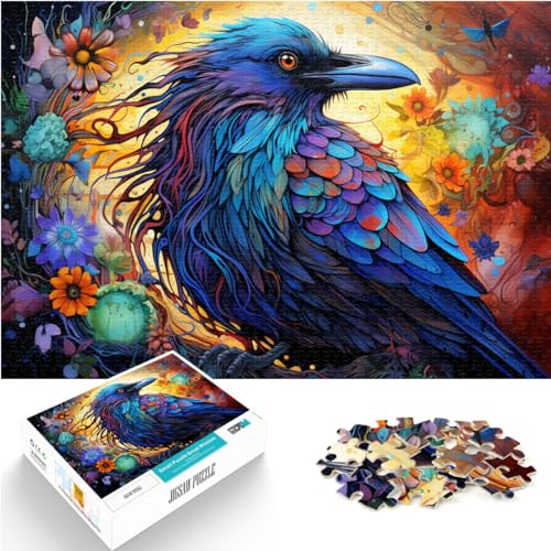 Puzzle für Fantasie, bunte Krähen, 1000-teiliges Holzpuzzle, Spaß für Aktivitäten zu Hause, Geburtstagsgeschenk, Reisegeschenk, 1000 Teile (50 x 75 cm)