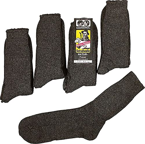 Wowerat Original NORDPOL 100% reine Schafwollsocken Deutsches Fabrikat 5er BÜNDEL (Gr.42-44, schwarz)