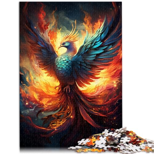 Puzzle Feuerfarbener Phönix 1000 Teile Puzzle für Erwachsene Holzpuzzle ganze Familie 1000 Teile (50x75cm)