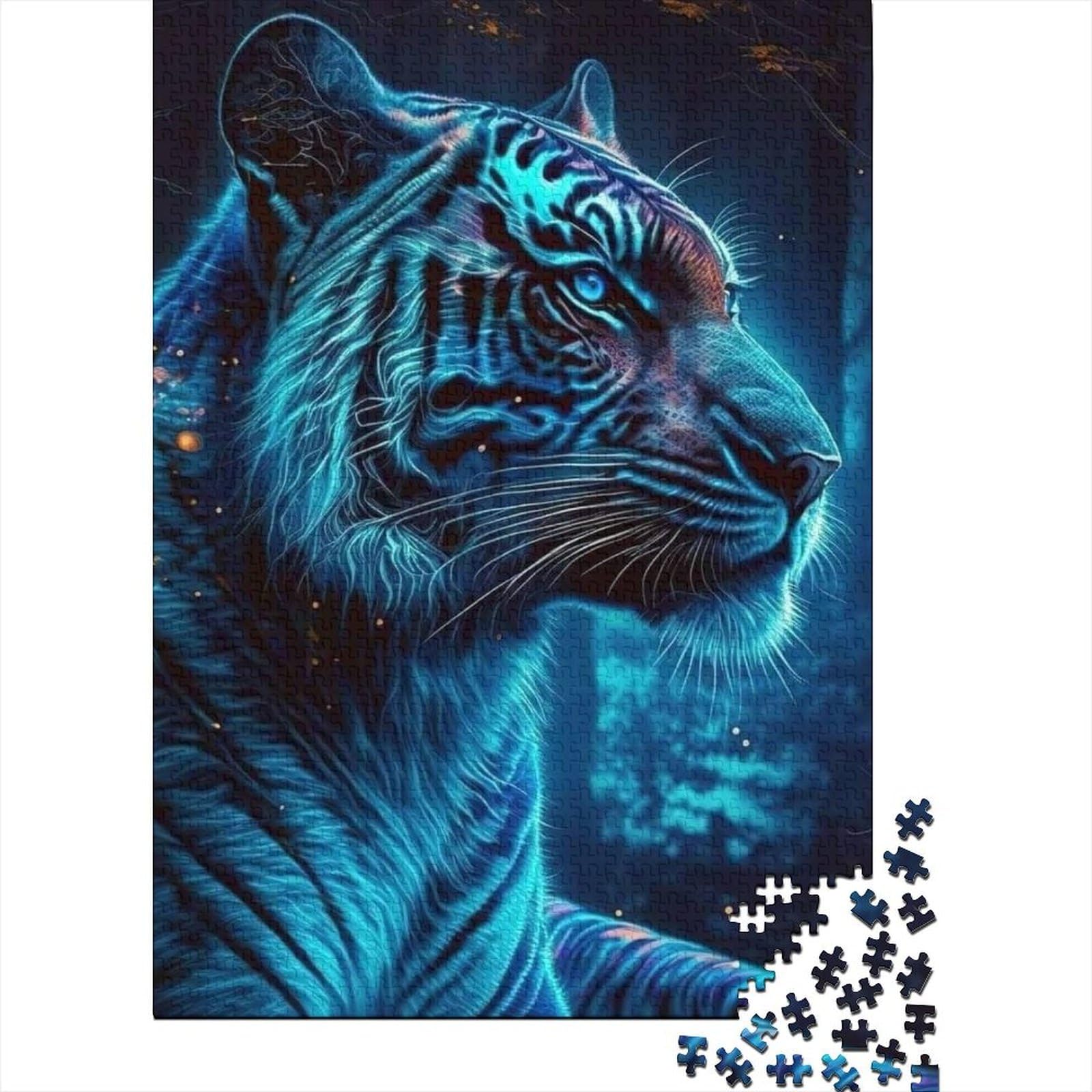 Tiger-Puzzles, Puzzles für Erwachsene und Teenager, 1000 Puzzles für Erwachsene, 1000 Teile, Puzzles für Erwachsene, Lernspiel, Herausforderungsspielzeug (Größe: 75 x 50 cm)