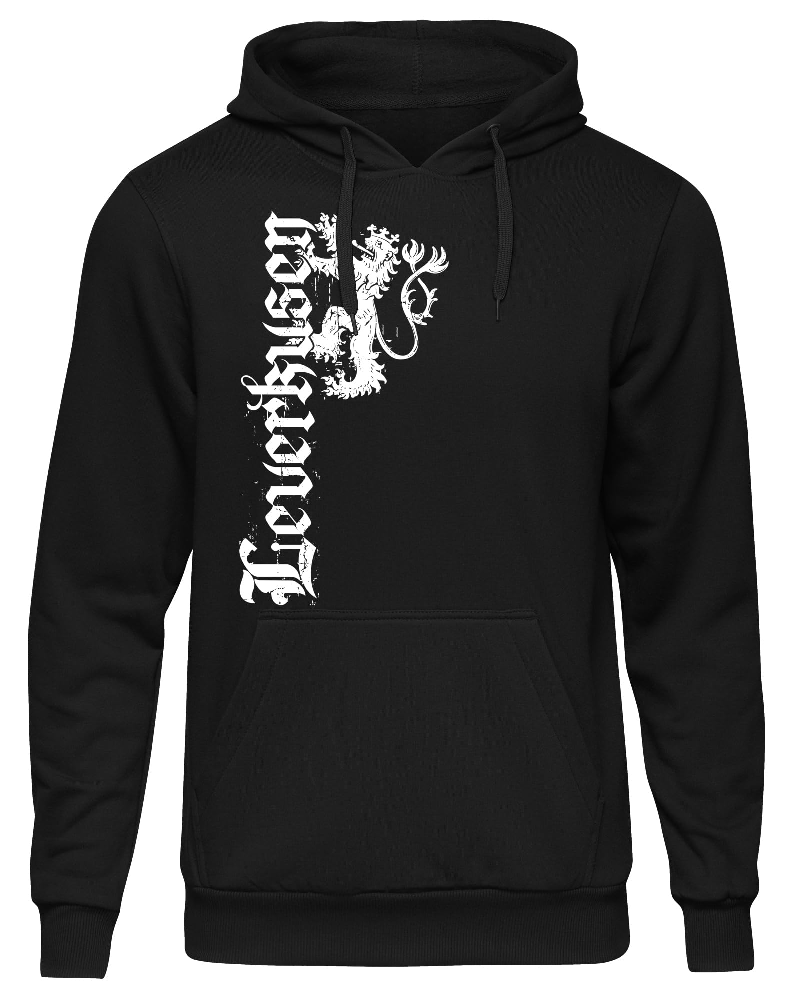 UGLYSHIRT Leverkusen Ewige Treue Herren Kapuzenpullover | Leverkusen Pullover Trikot Fanartikel Fussball Stadt Skyline Leverkusen Meister Hoodie | Schwarz (M)