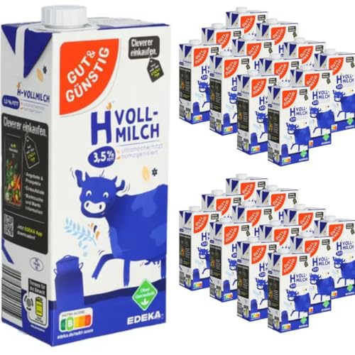 Milch Gut&Günstig fettarme H-Milch 3,5% Fett Haltbare Milch, je 1 Liter, 24 Stück