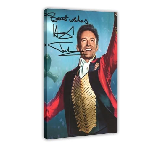 Photographie Signée Hugh Jackman Greatest Showman En Édition Limitée + Autogramm Zertifikat auf Leinwand, Wandkunst, Dekordruck, Gemälde für Wohnzimmer, Schlafzimmer, Dekoration, 20 x 30 cm