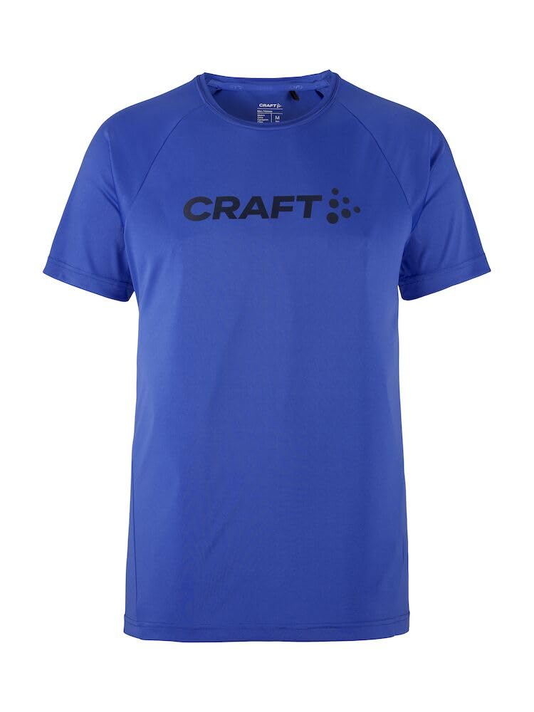 Craft CORE Essence Logo Tee | Sportshirt Herren S | Jump | Activewear für Herren aus recyceltem Polyester | Geschwungene Seitennähte | Quick Dry Tshirt Herren | Funktionsshirt Herren