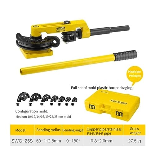 Manuelles Rohrbieger-Set, 10–25 mm, multifunktionale Stahl-Kupfer-Rohrbiegemaschine, Hebeltyp U-Typ, Edelstahl, manuell Wird in der Elektroenergie-, Chemie-, Stahl-(B)