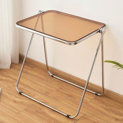 Gvqng Klappbarer Tv-Tabletttisch, Ausklappbarer Tisch, Acryl-üBerbetttisch, Schmaler Beistelltisch, Wasserdicht Und rutschfest Beistelltisch FüRs Schlafzimmer, FüRs Wohnzimmer,Table d