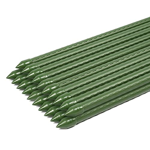 Sekey Pflanzenstäbe Gartenpflanze Unterstützung beim Wachsen von Pflanzen, Kunststoff beschichtetes Stahlrohr 11mm Durchmesser. 90 cm Lange Packung 20