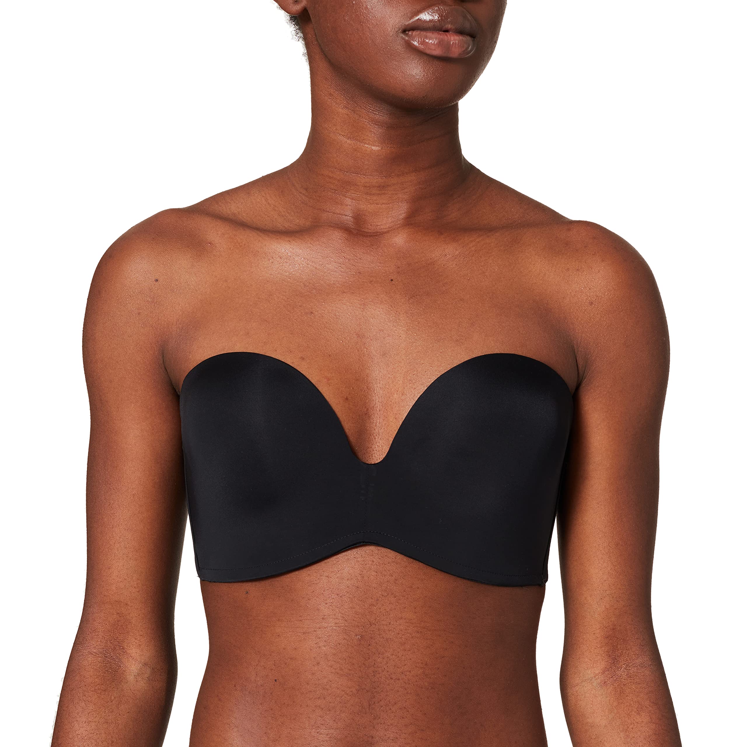 Wonderbra Damen Ultimate Strapless trägerloser BH nahtlos starker Halt Push-Up , Strapless-BHschwarz, 70B